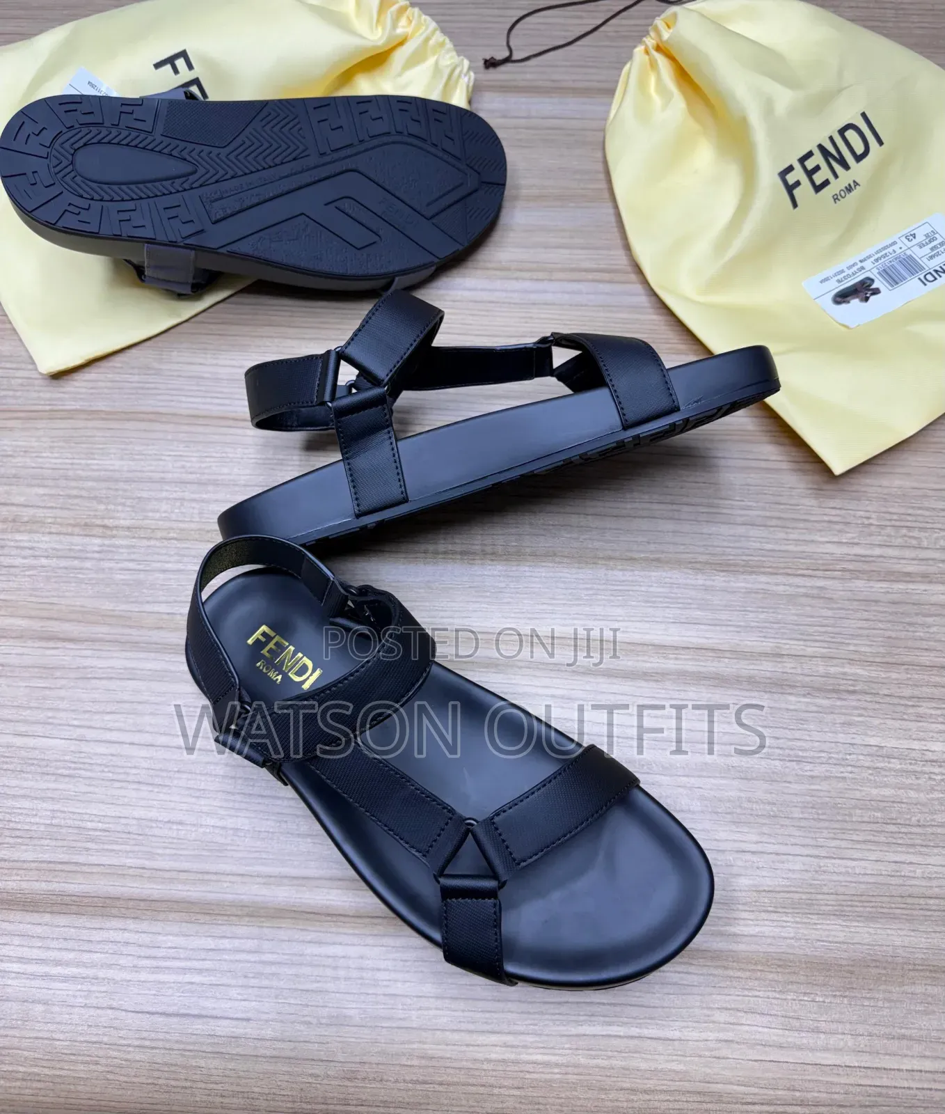 Hermes Paris and Fendi Brand New Men's Leather Sandals Original