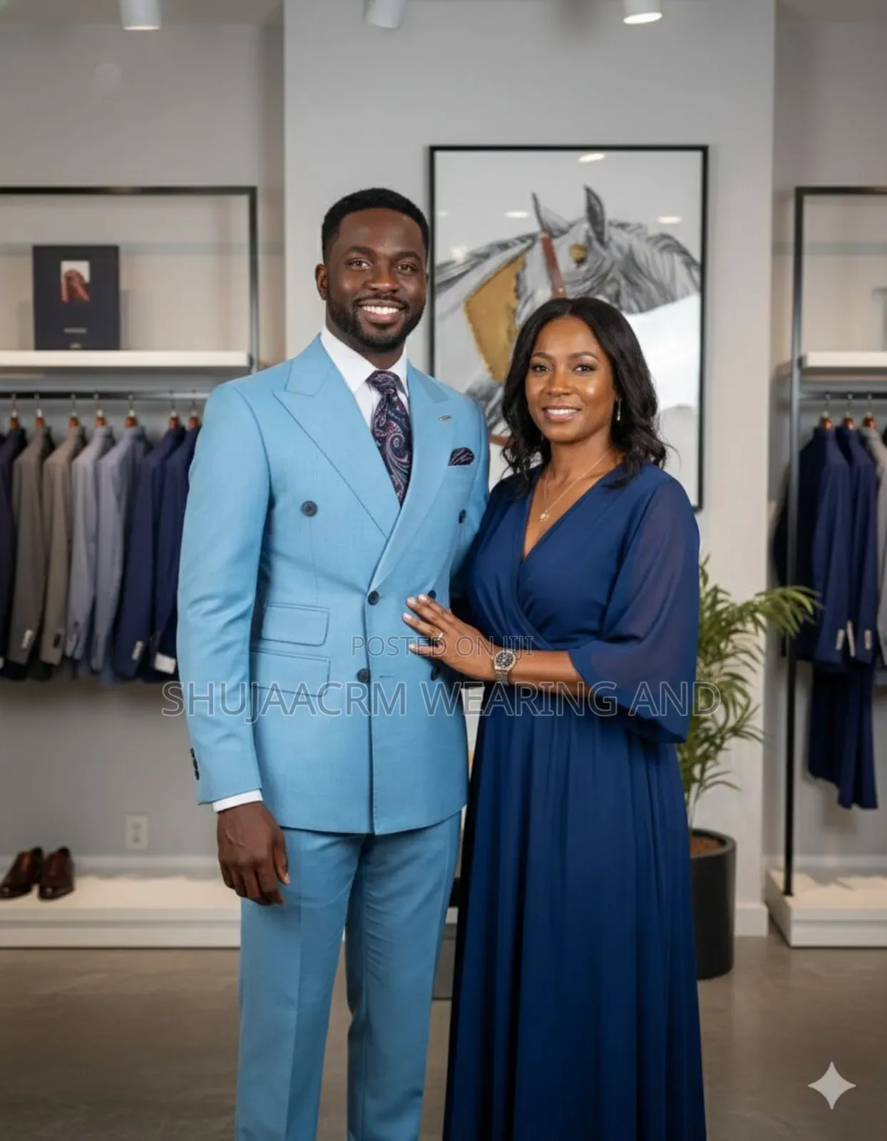Light Blue Six Button Suits