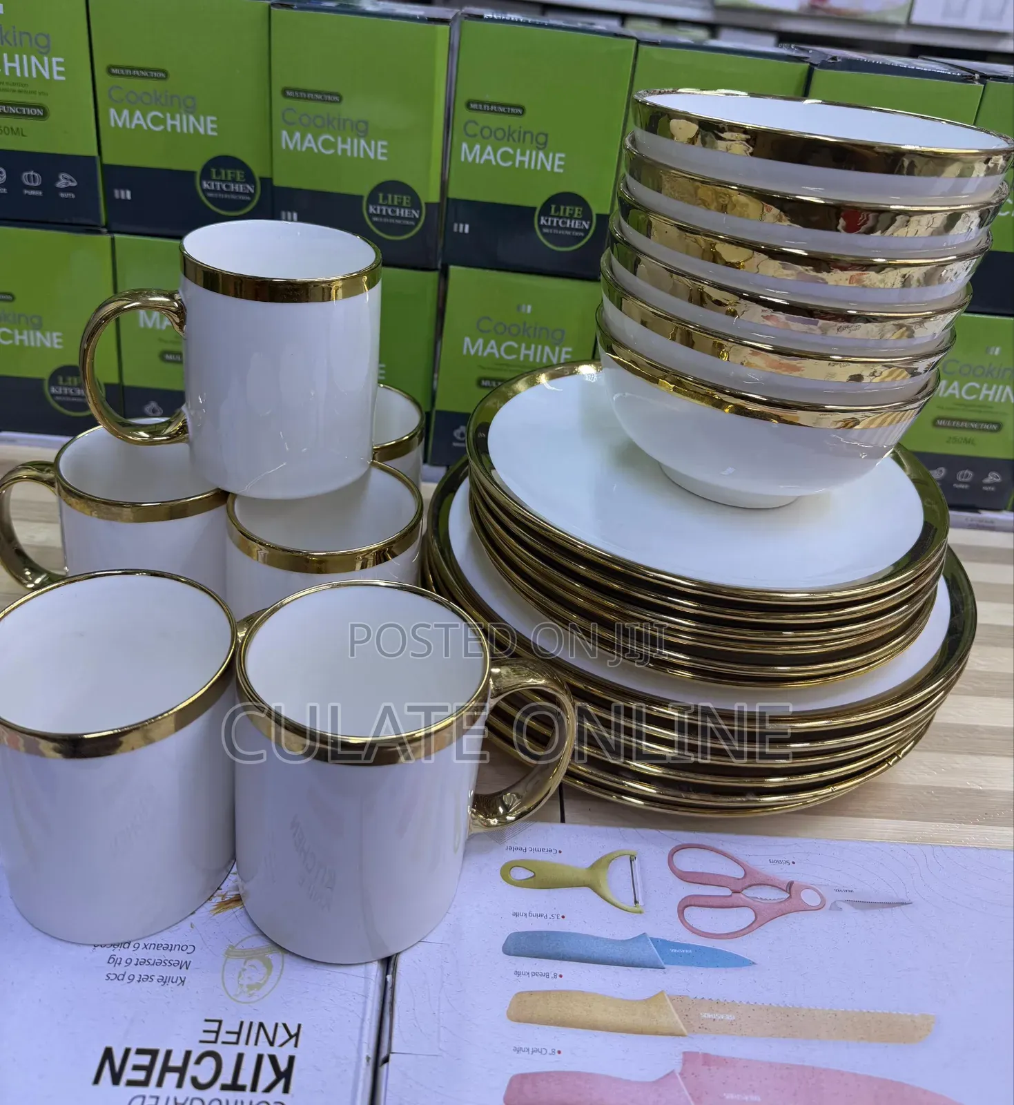 24pcs Gold Round Dinner Set