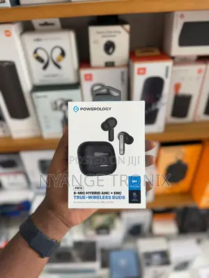 Powerology 6-Mic Hybrid Anc + Enc True-Wireless Buds