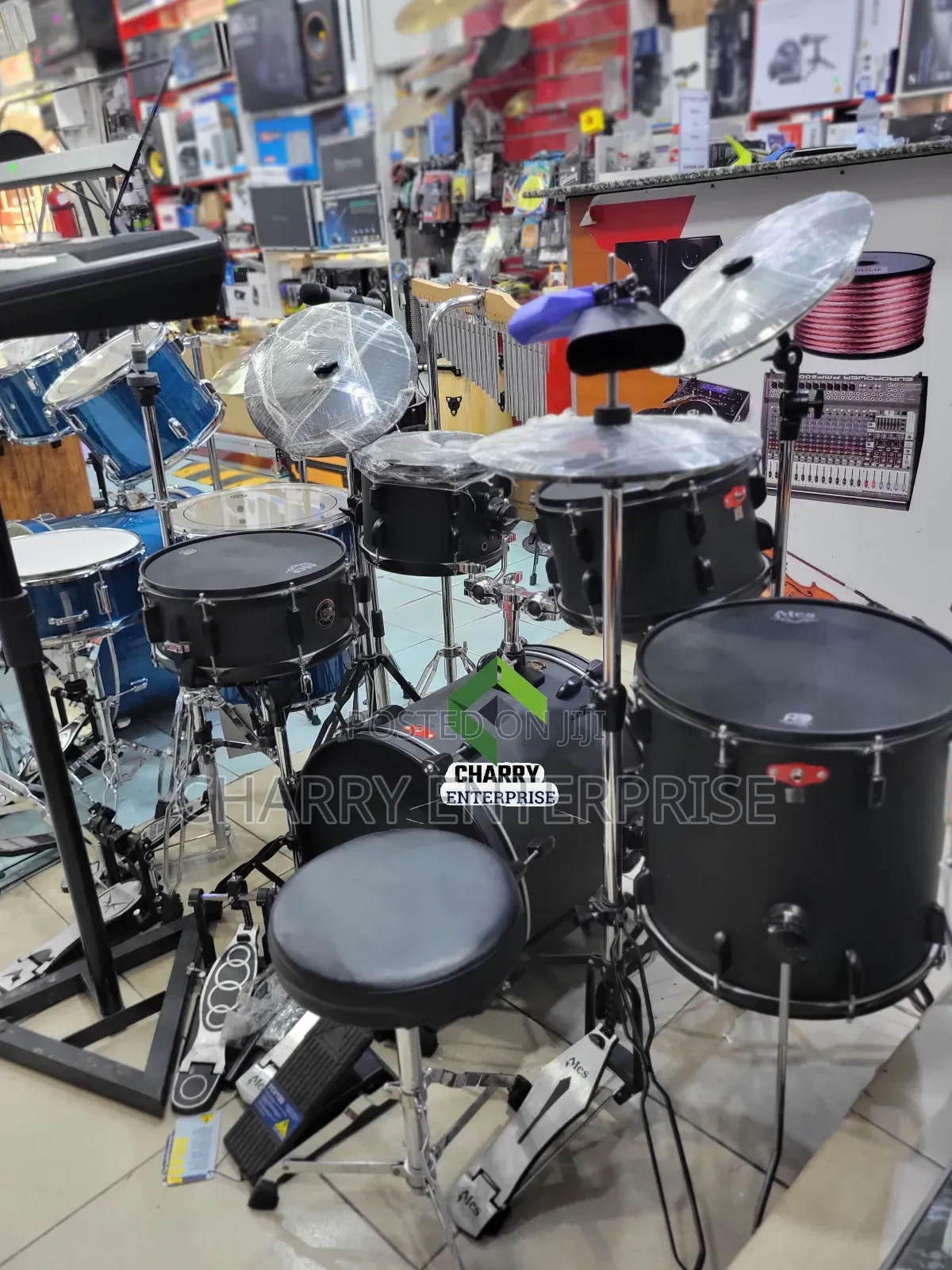 Mes Black Acoustic Design Electronic Drum Set Ya Umeme Heavy Duty