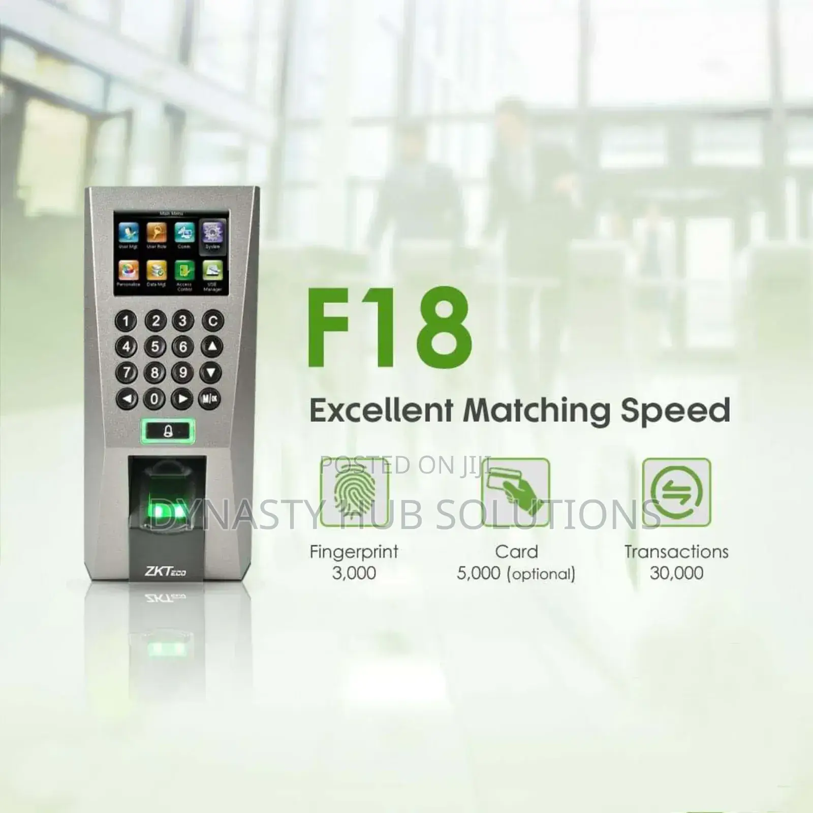 F18/F18 I Zkteco Time Attendance and Access Control