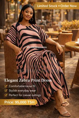 Elegant Zebra Print Dress