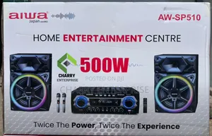 Aiwa Speaker System From Japan With Amplifier Equalizer Set 500w 2 Mic