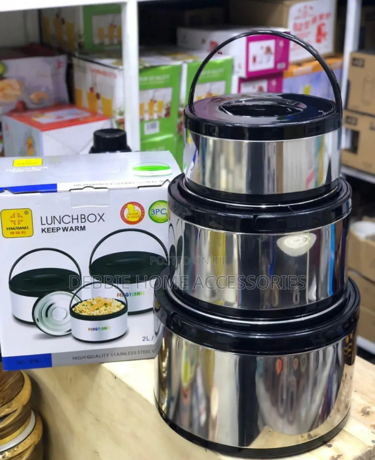 3-Piece Insulated Lunch Box Set(Stainless Steel)