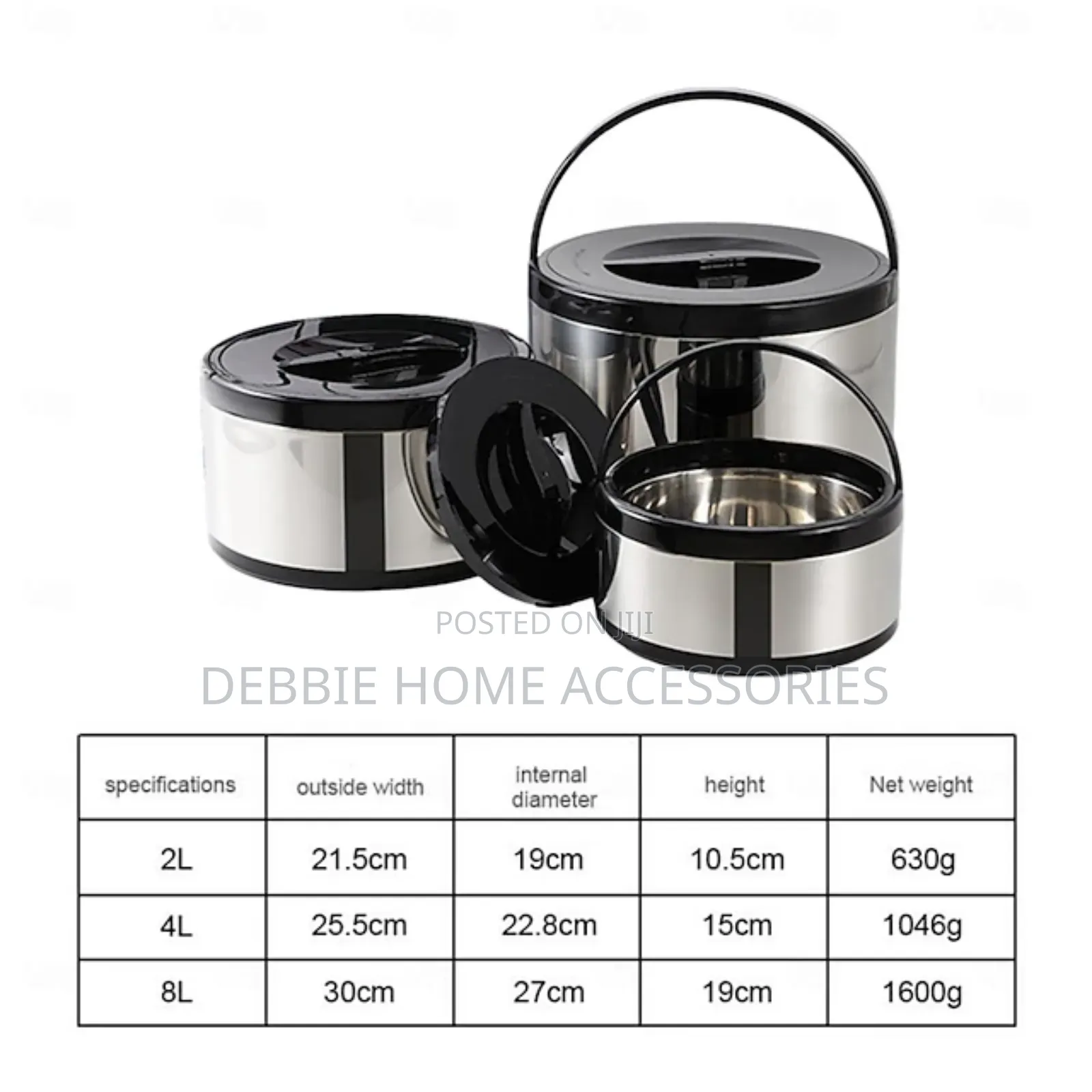 3-Piece Insulated Lunch Box Set(Stainless Steel)