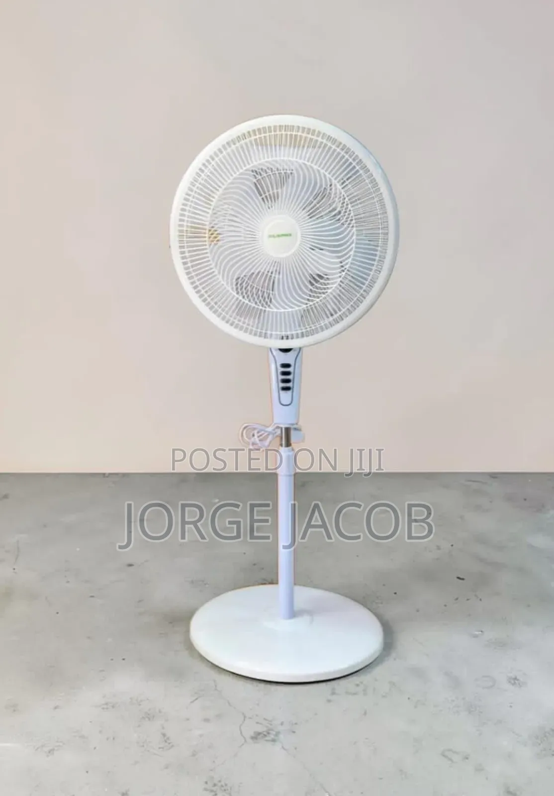 A Solarmax 18-Inch Pedestal Stand Fan.