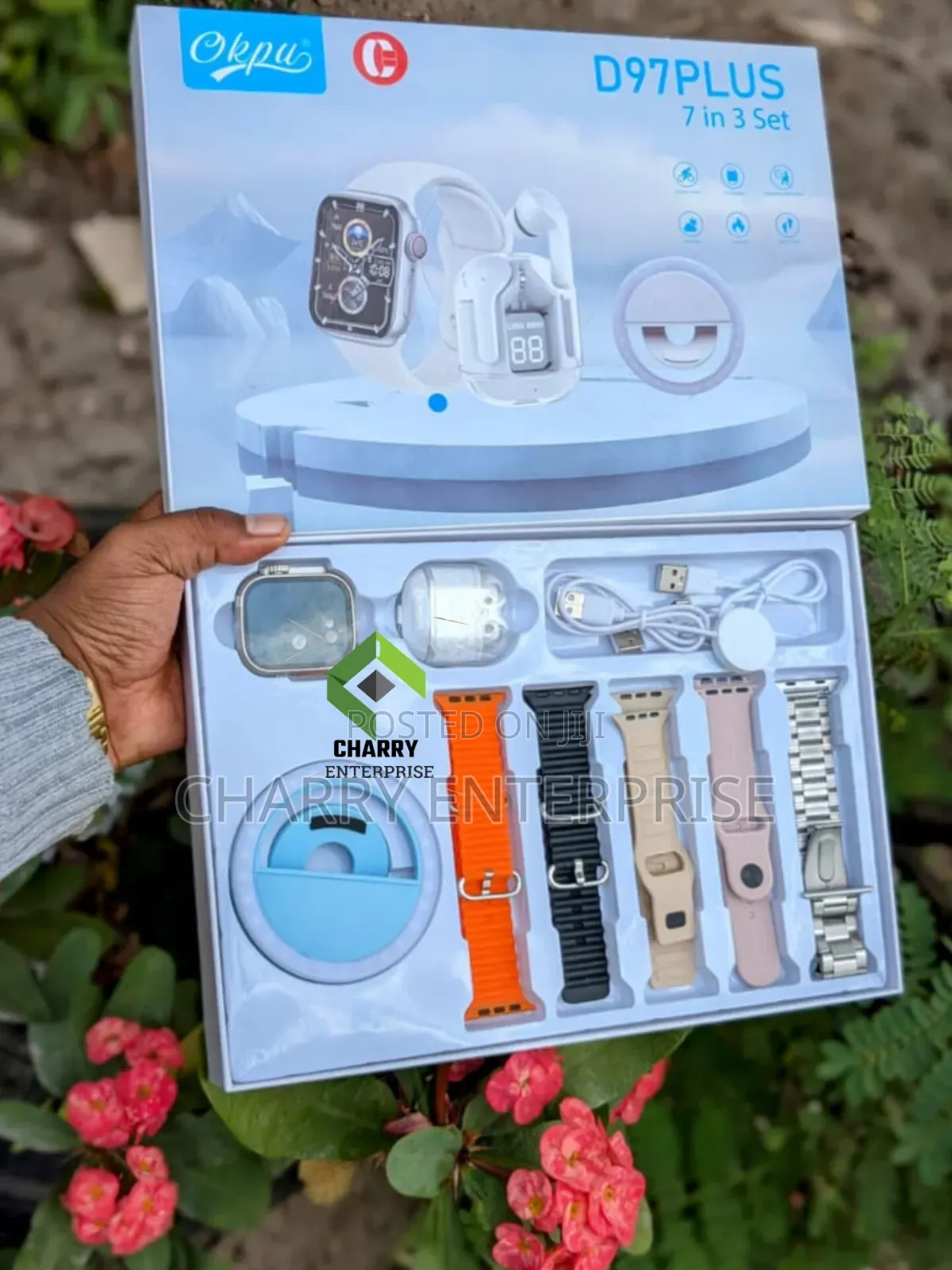 D97 Plus Smart Watch
With Pods and Ring Light 5 Straps Heart Beat