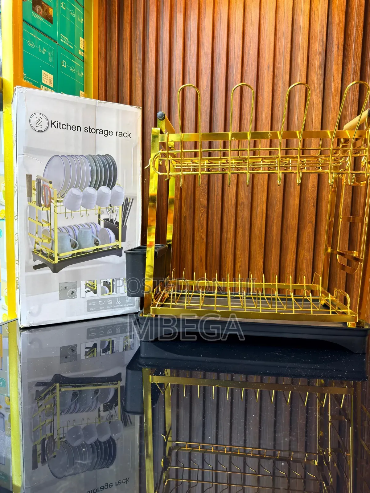 2-Tier Dish Drying Rack*
Color:Black-Gold Coated