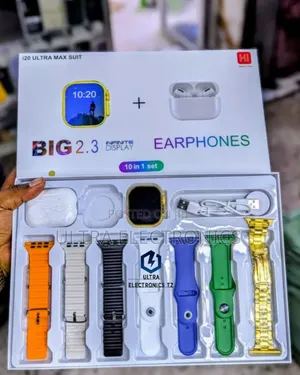 I20 Ultra Max Suit Smart Watch and Pods Mikanda 7 Calling Sports Music