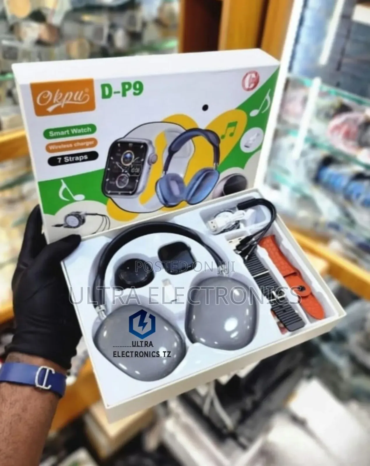 D-P9 Smartwatch With Mini Bluetooth Speaker Mikanda 7 Headphones Otg