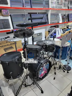 Mes Black Five Piece Acoustic Design Electronic Drum Set Heavy Duty