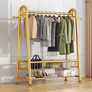Multifunctional Storage Gold Metal Garment Rack