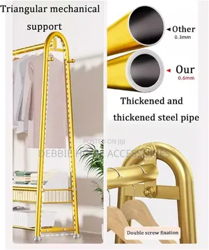 Multifunctional Storage Gold Metal Garment Rack