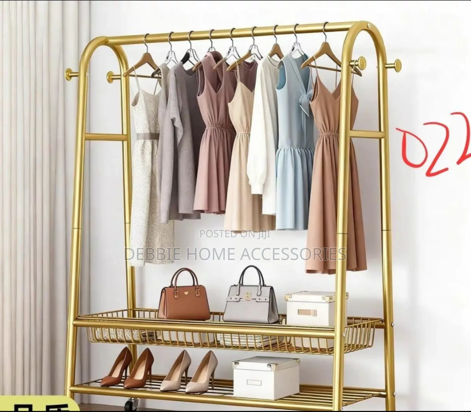 Multifunctional Storage Gold Metal Garment Rack