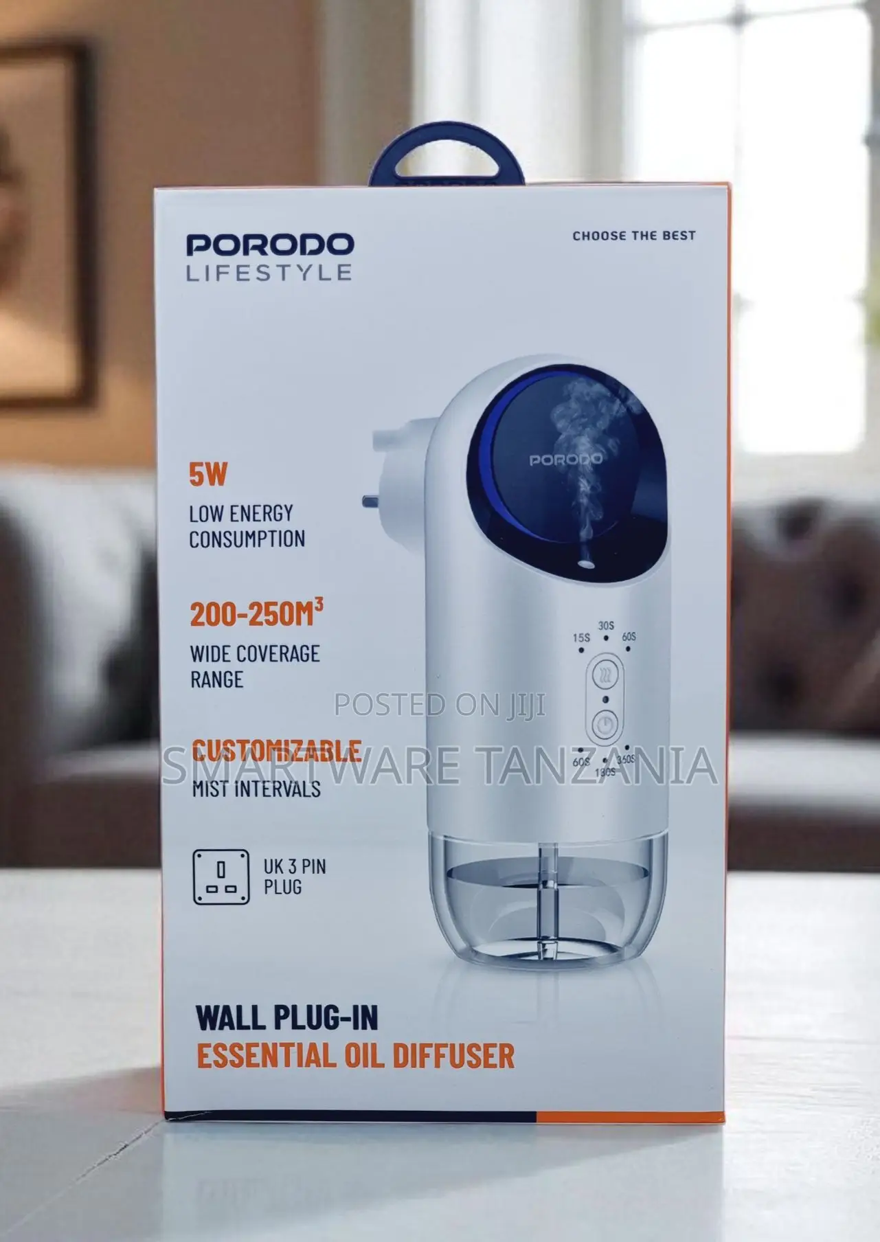 Porodo Wall Plug-in Essential Oil Diffuser 5w 200-250m3 Coverage