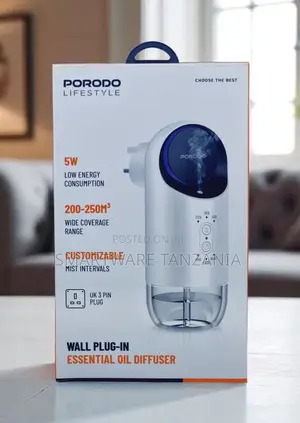 Porodo Wall Plug-in Essential Oil Diffuser 5w 200-250m3 Coverage