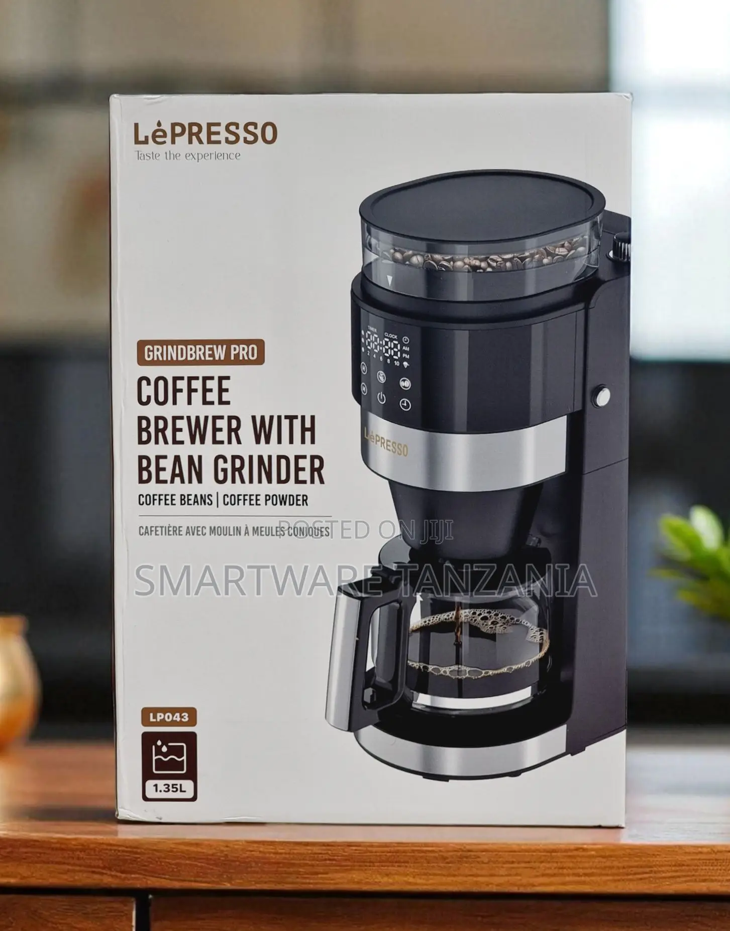 Lepresso Grindbrew Pro Coffee Brewer Bean Grinder 1.35l Lp043