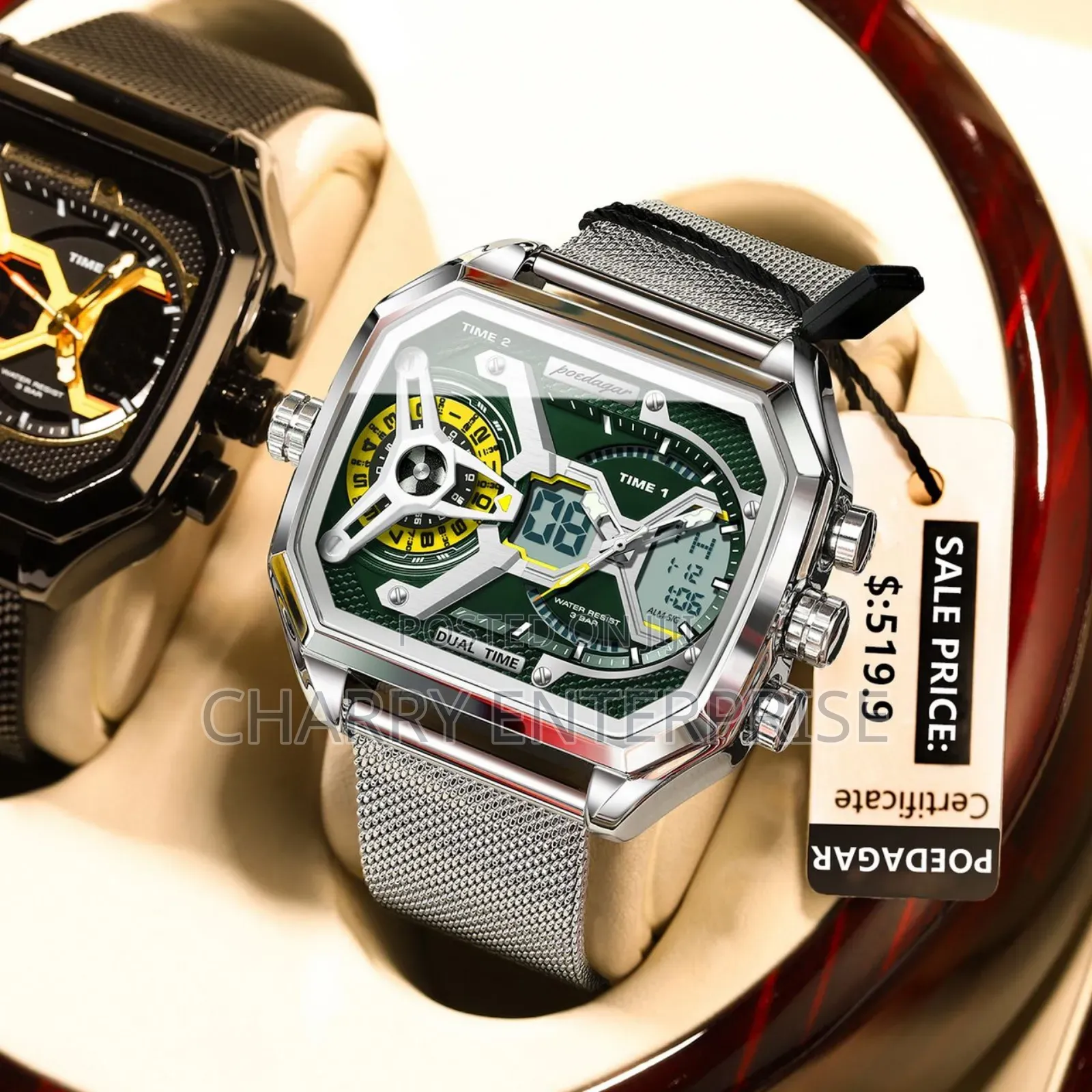 Luxury Poedagar Watch Full Box Water Resistant Shows Date and Days