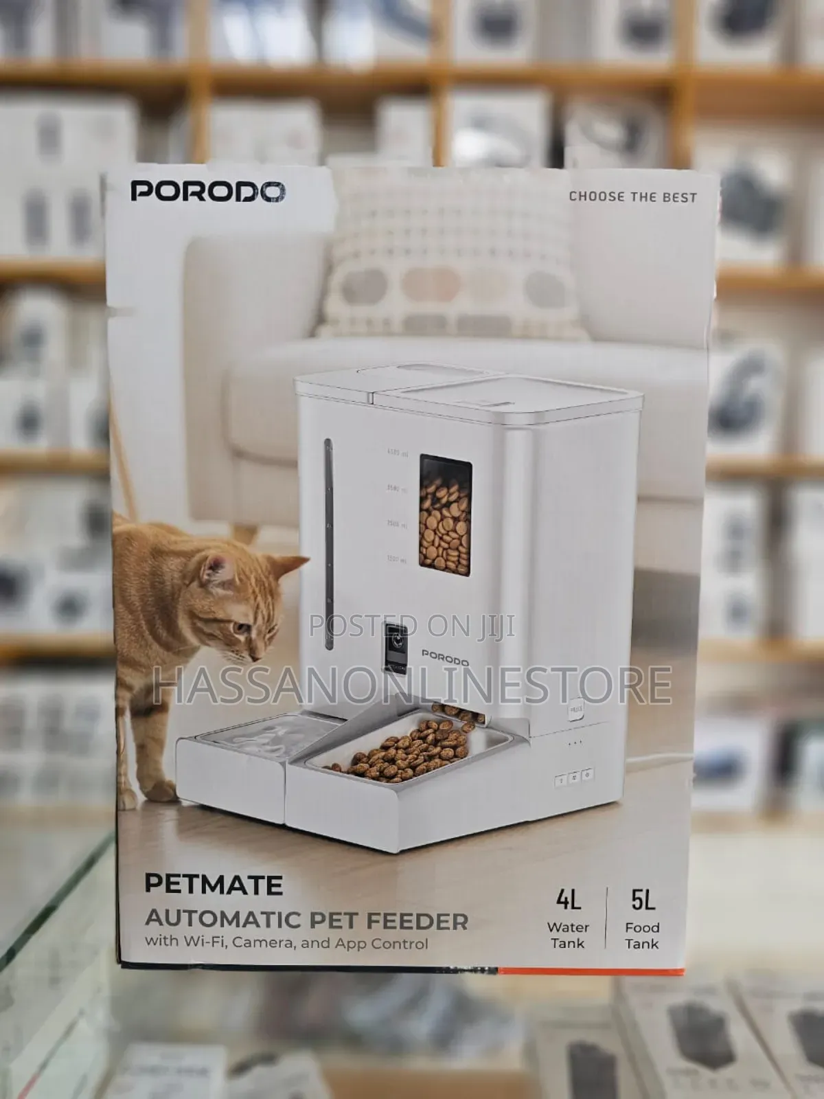 Porodo Petmate Automatic Pet Feeder With Wi-Fi, Camera App Control