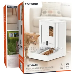 Porodo Petmate Automatic Pet Feeder With Wi-Fi, Camera App Control