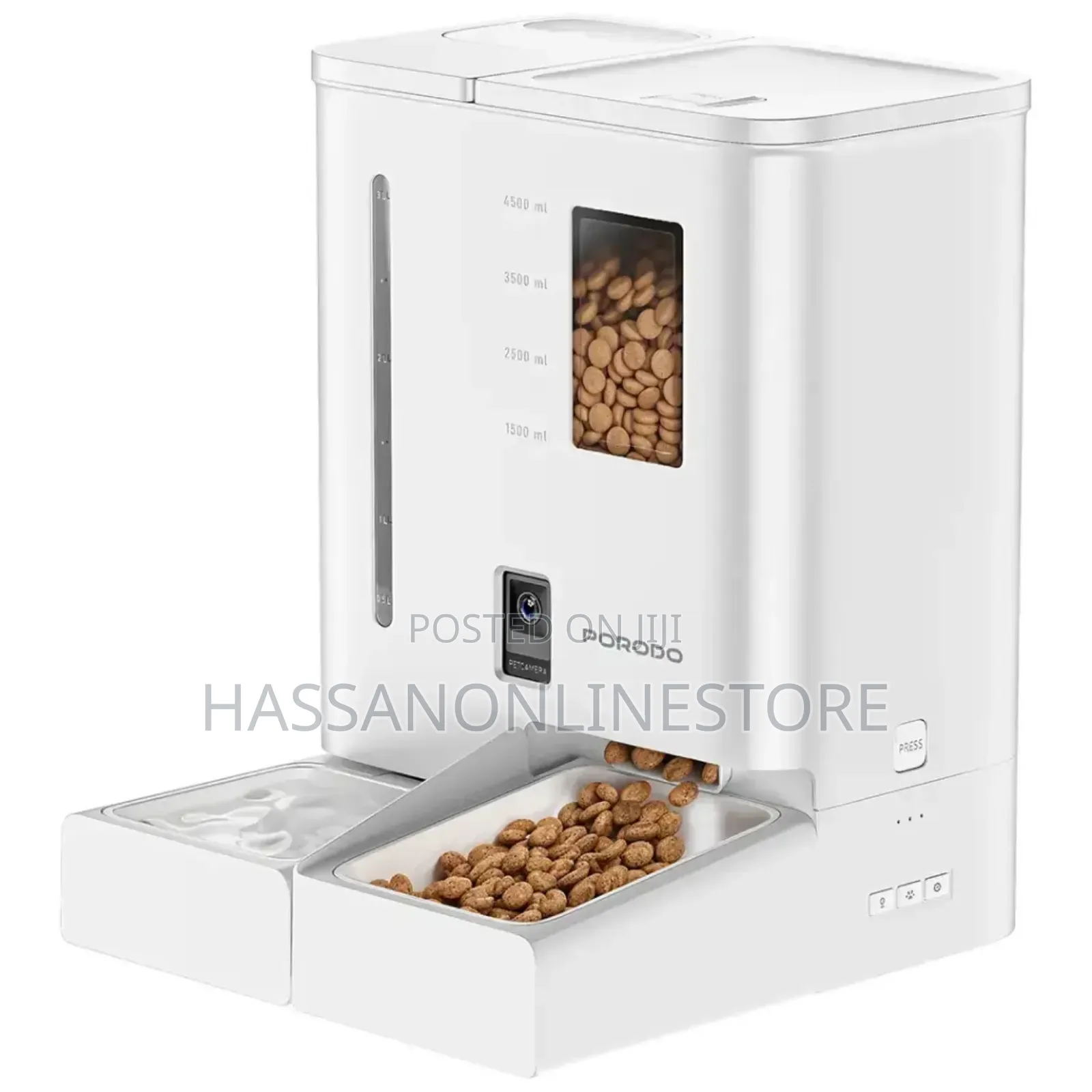 Porodo Petmate Automatic Pet Feeder With Wi-Fi, Camera App Control