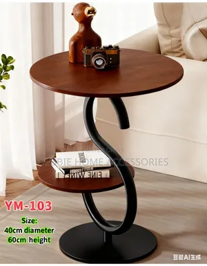 Ym-103 -"S-Shaped" Black Metal Frame (2-Tier Side Table)