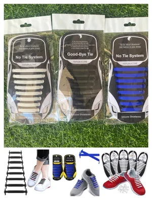 "Good-bye Tie" No-tie Silicone Shoelace -1pair