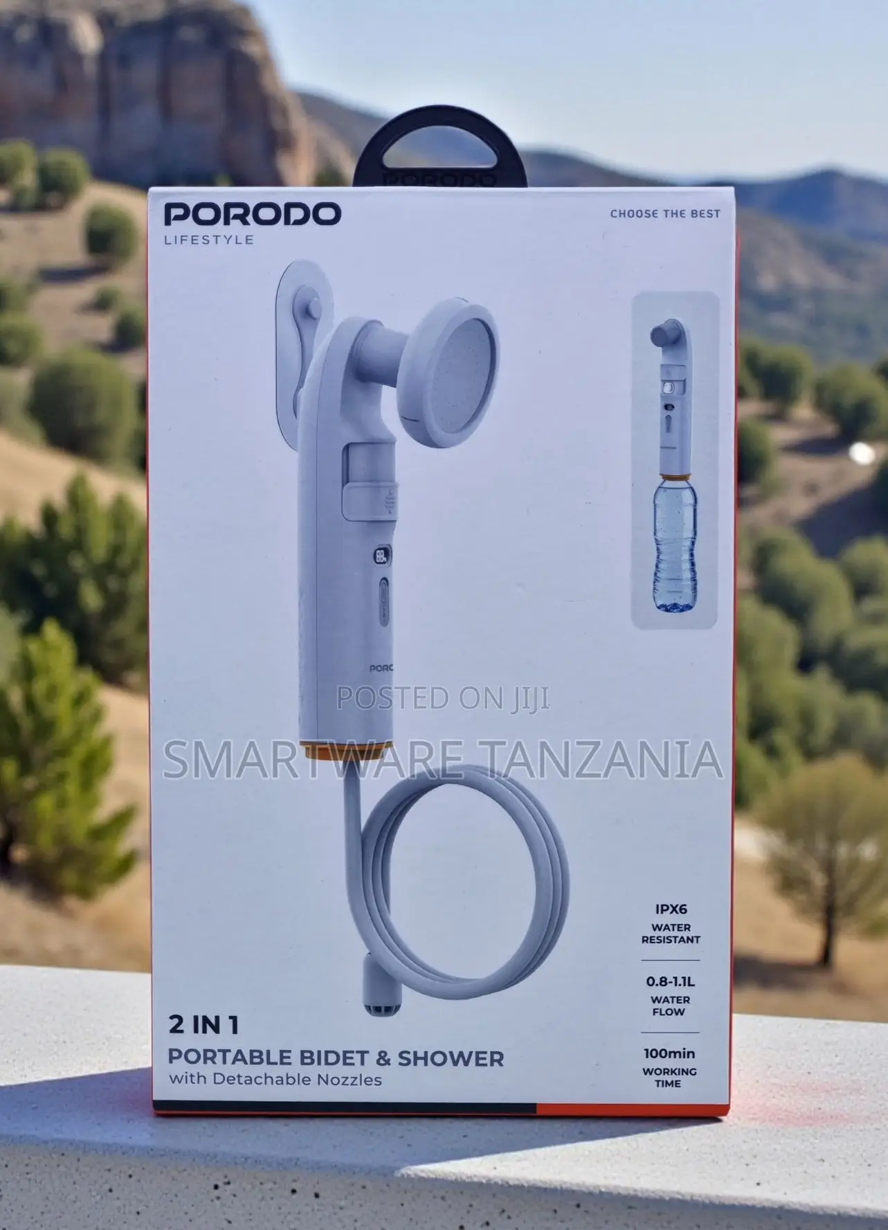 Porodo 2 in 1 Portable Bidet and Shower Ipx6 100min Detachable