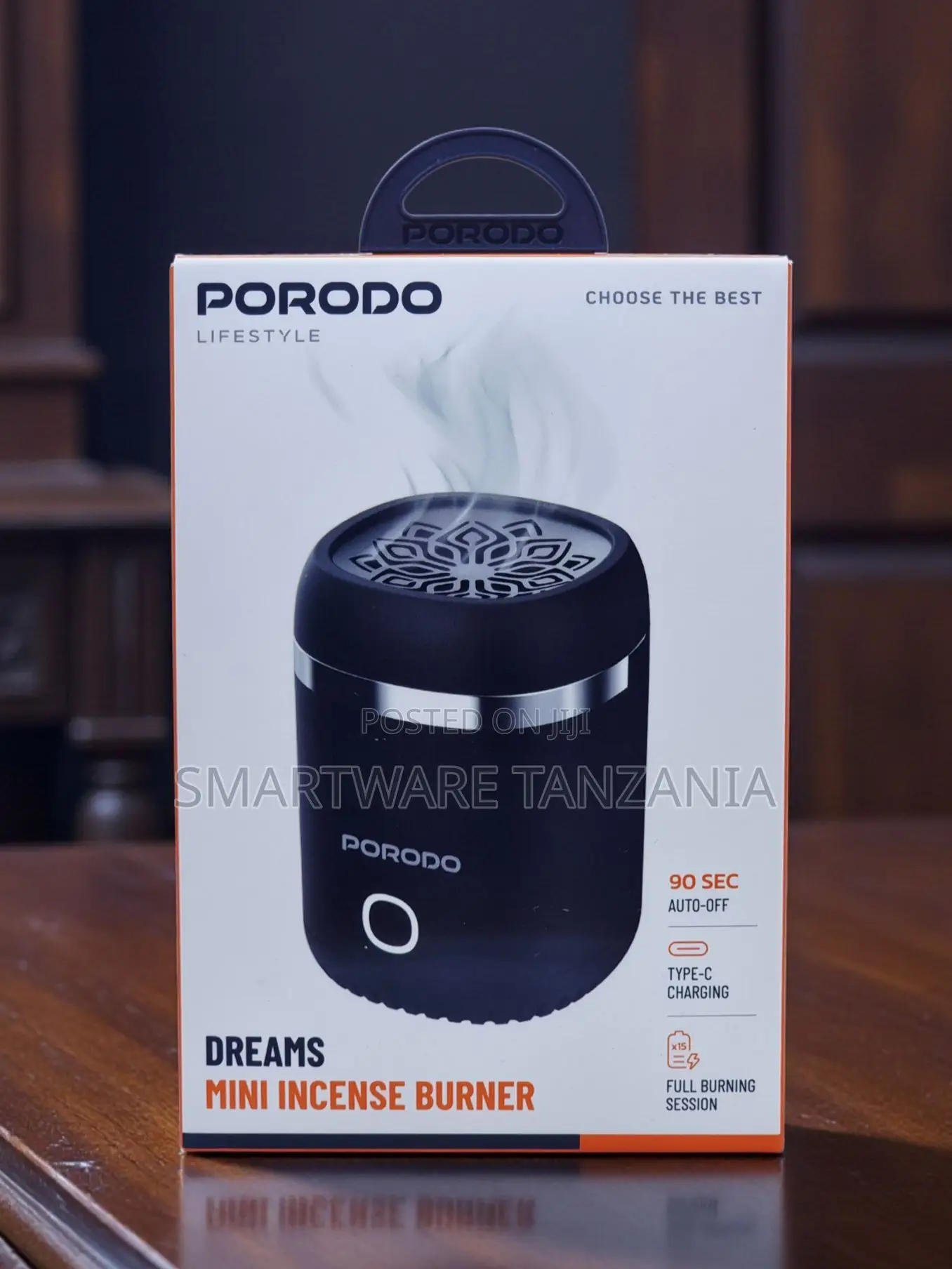 Porodo Dreams Mini Incense Burner Type-C Rechargeable 90 Sec Auto