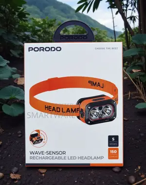 Porodo Wave Sensor Rechargeable Led Headlamp 150 Lumens 5 Modes