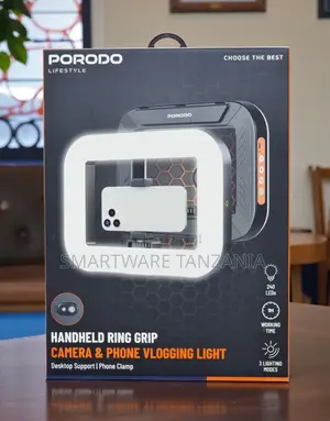 Porodo Handheld Ring Grip Camera Phone Vlogging Light 240 Leds