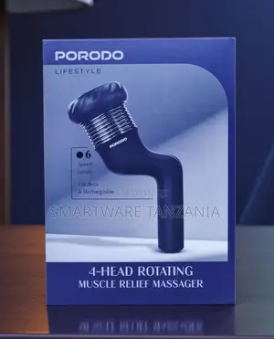 Porodo 4 Head Rotating Muscle Relief Massager 6 Speed Cordless