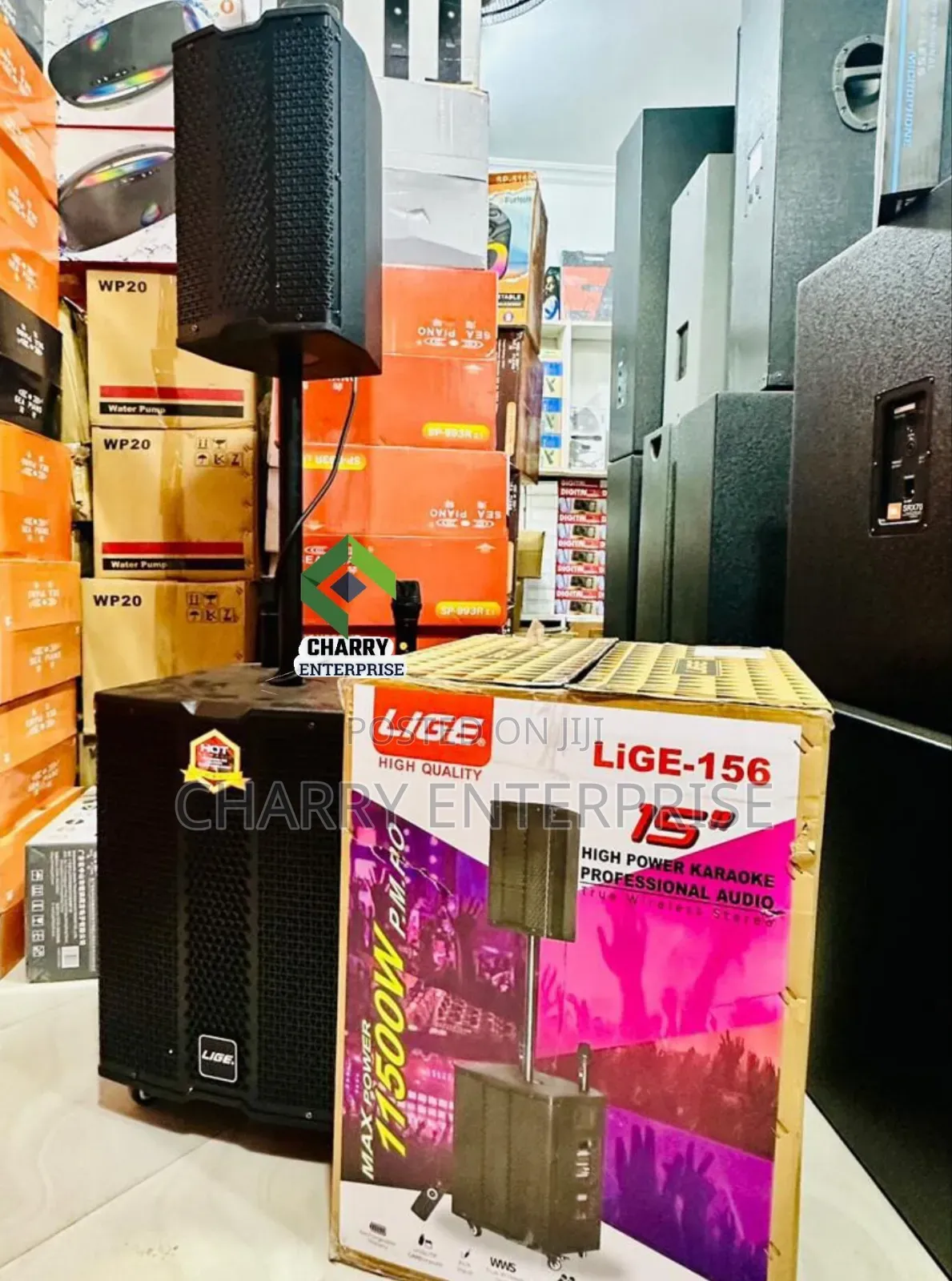 Lige Powerful Professional Rechargeable Speaker 11500w
2 Mic 15 Inch