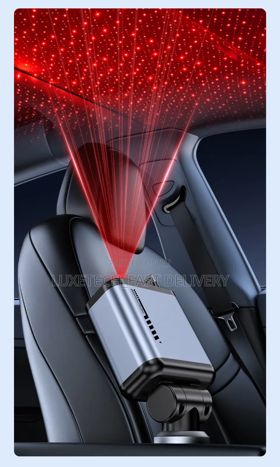 4-in-1 Retractable Car Charger With Starlight Projection Functionality