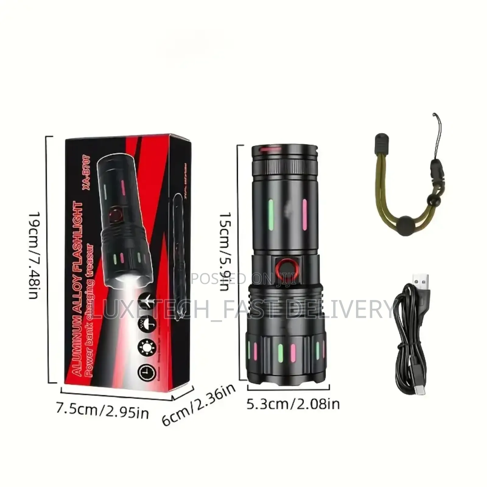 Rechargeable Torch Aluminum Alloy Flashlight