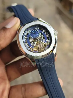Patek Philippe Timepiece Skeletonized Dial and a Rubber Straps
