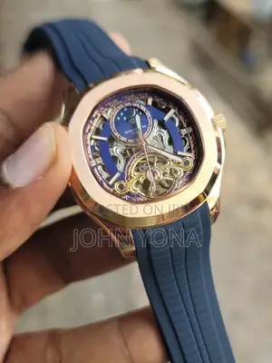 Patek Philippe Timepiece Skeletonized Dial and a Rubber Straps