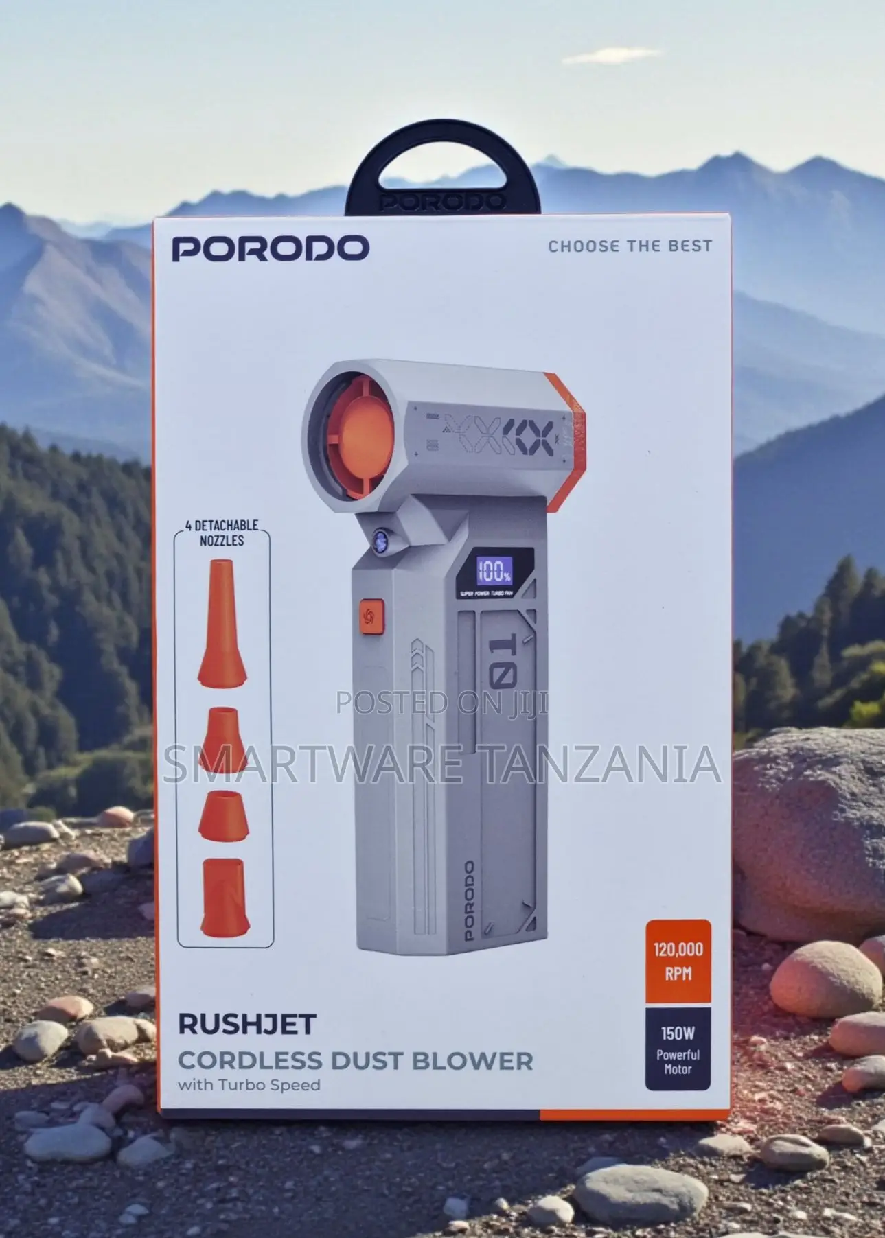 Porodo Rushjet Cordless Dust Blower 120000 RPM 150w 4 Nozzles