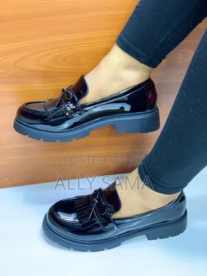Women's Shoes Black Material Leather More Brand