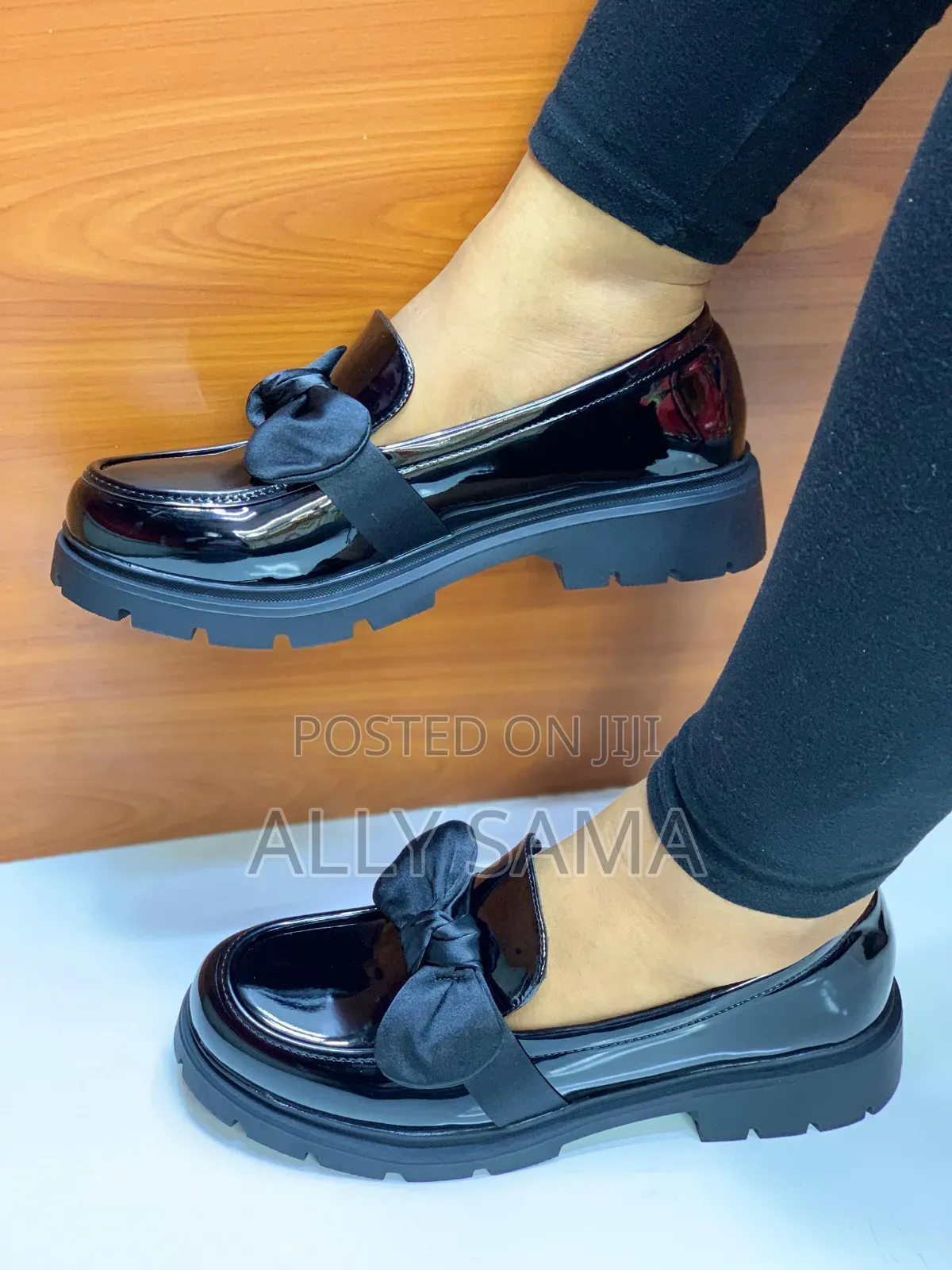 Women's Shoes Black Material Leather More Brand