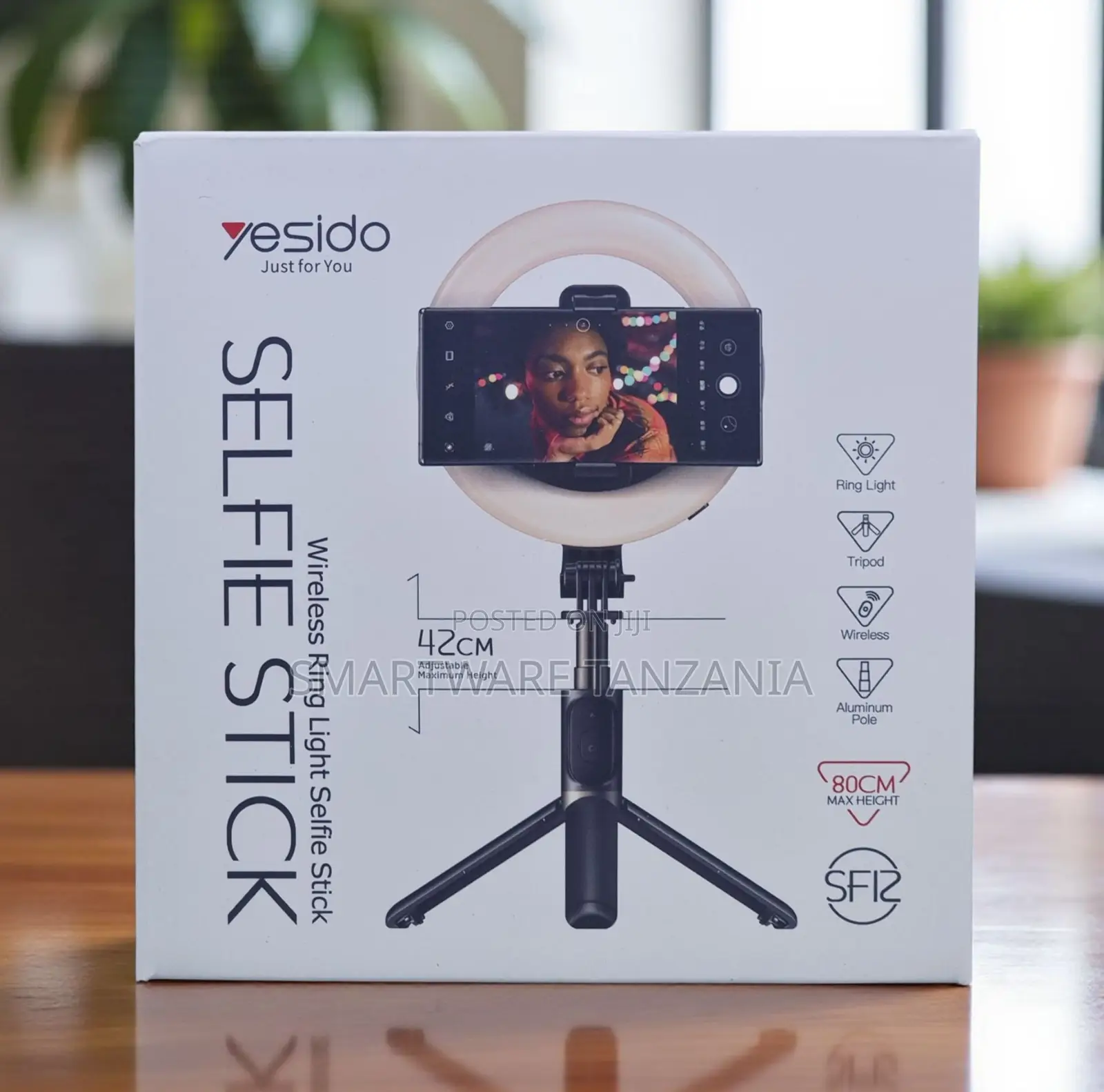 Yesido Sf12 Wireless Ring Light Selfie Stick Tripod 80cm Aluminum