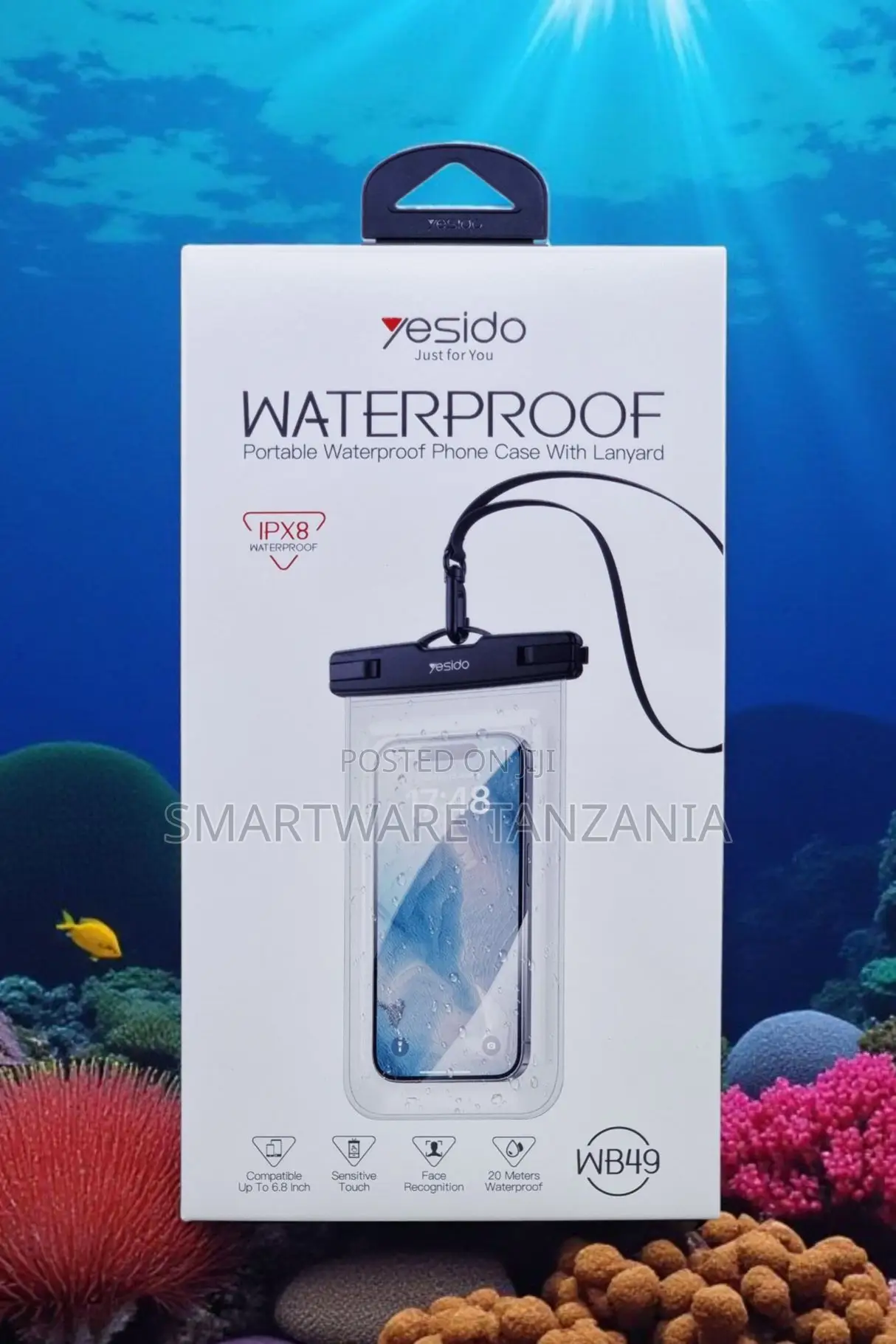 Yesido Wb49 Ipx8 Waterproof Phone Case 20 Meters 6.8 Inch Lanyard