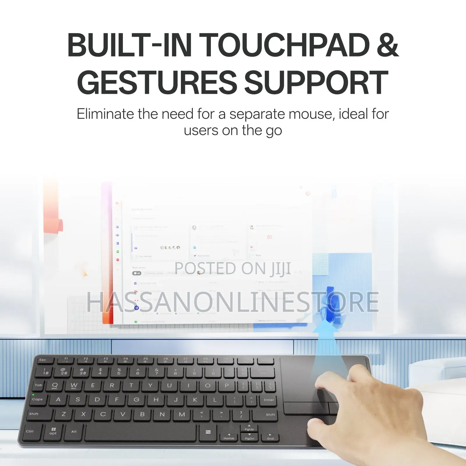Rapoo E900t Portable Mini Wireless Keyboard With Touchpad - Black