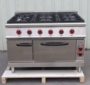Commercial Gas Cooker 6 Burner With Electric Oven