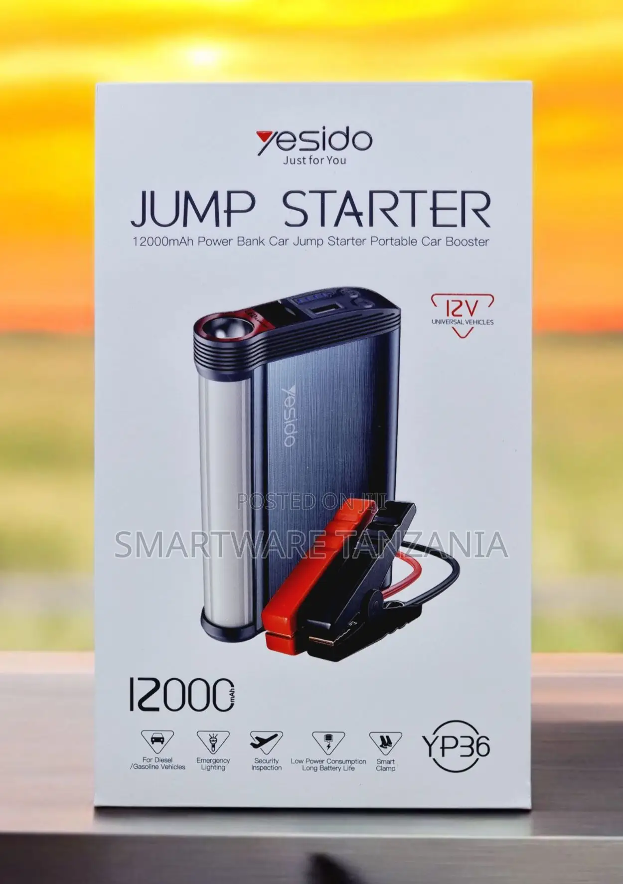 Yesido Yp36 12000mah Portable Car Jump Starter 12v
