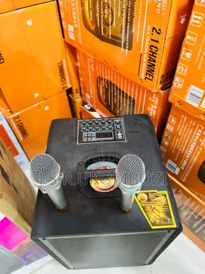 Two Rechargeable Speker With 2 Wireless Microphone