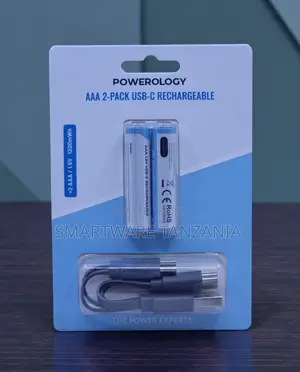 Powerology Aaa 2-Pack Usb-C Rechargeable Battery 1200mwh 1.5v