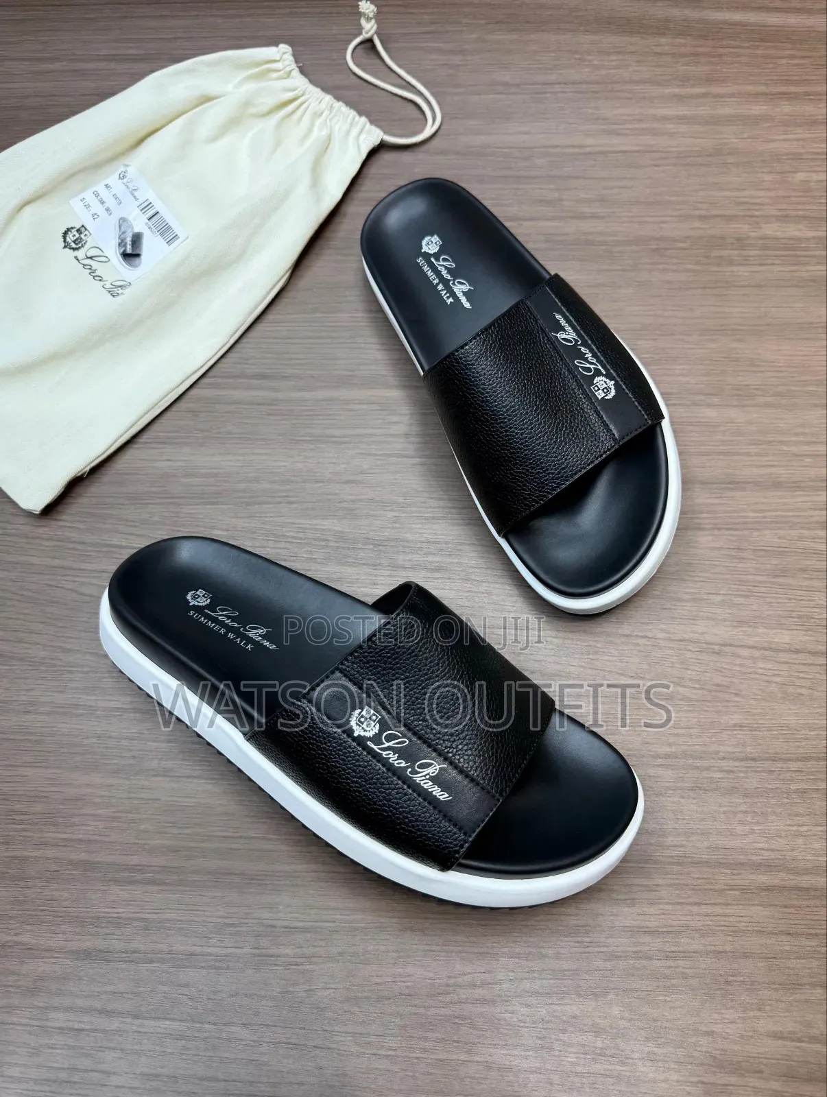 Loro Piana Brand New Men's Original Leather Sandals Classic Soles