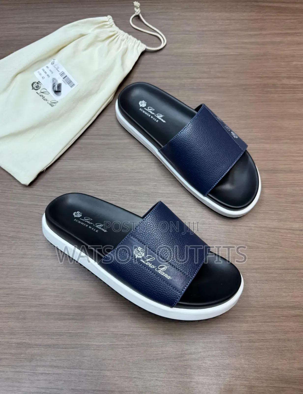 Loro Piana Brand New Men's Original Leather Sandals Classic Soles